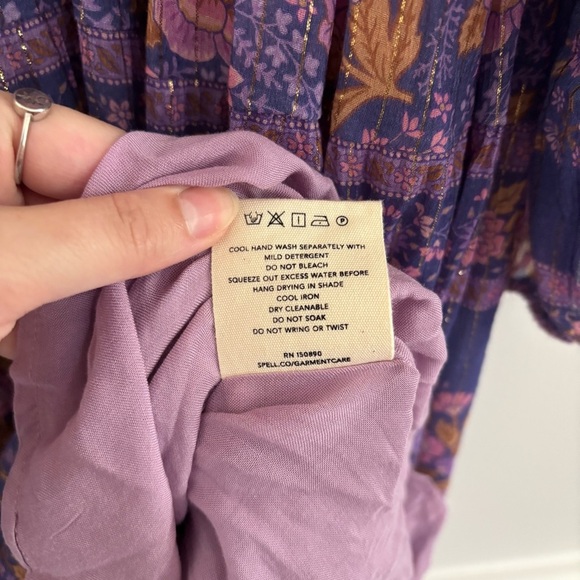 Spell & The Gypsy Collective Juniper Gown Sz M Long Maxi Dres Floral - Picture 11 of 11